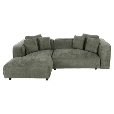 CORNER SOFA (LEFT) 3-SEATER GRACE HM3280.05L GREEN FABRIC 252x105-160x70-90Hcm.