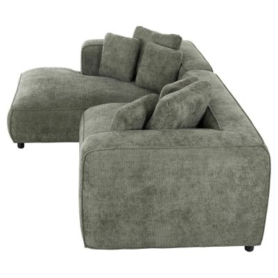 CORNER SOFA (LEFT) 3-SEATER GRACE HM3280.05L GREEN FABRIC 252x105-160x70-90Hcm.