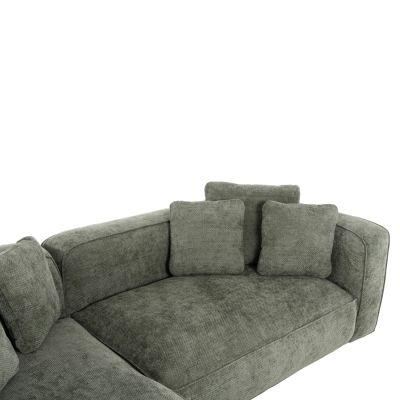 CORNER SOFA (LEFT) 3-SEATER GRACE HM3280.05L GREEN FABRIC 252x105-160x70-90Hcm.