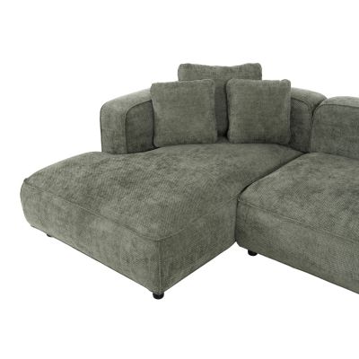 CORNER SOFA (LEFT) 3-SEATER GRACE HM3280.05L GREEN FABRIC 252x105-160x70-90Hcm.