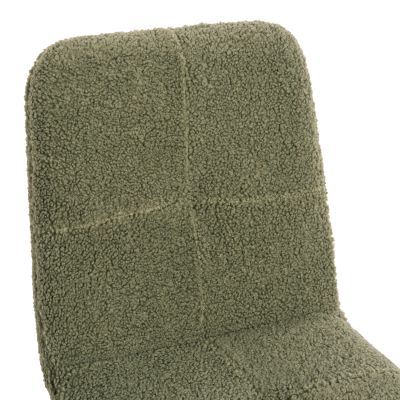 CHAIR SHELLY HM8590.03 TEDDY FABRIC IN PISTACHIO GREEN-BLACK METAL LEGS 48x64x87Hcm.