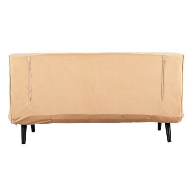 SOFABED FOR 2 PEOPLE ASMA HM3077.17 VELVET IN BEIGE COLOR 140x80x77Hcm.