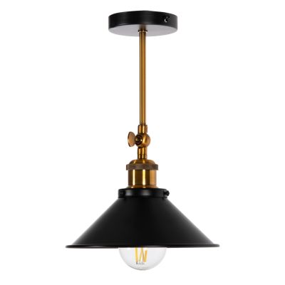 CEILING/WALL LAMP HM4121 BLACK-GOLD METAL Φ21x31Hcm.