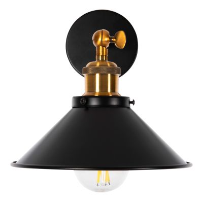 CEILING/WALL LAMP HM4121 BLACK-GOLD METAL Φ21x31Hcm.