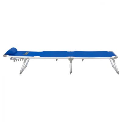 Sunbed for beach HM5054.01 Heavy Type Blue Aluminum 188x58x28-80 cm.