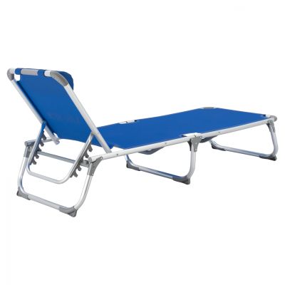 Sunbed for beach HM5054.01 Heavy Type Blue Aluminum 188x58x28-80 cm.