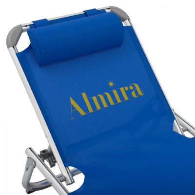 Sunbed for beach HM5054.01 Heavy Type Blue Aluminum 188x58x28-80 cm.