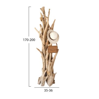 FLOOR STANDING HANGER HM9367 SOLID TEAK NATURAL 36x30x183Hcm.