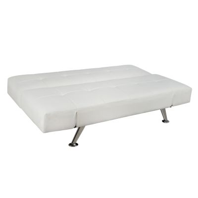 Sofa/Bed HM3001.01 Thom with folding arms White PU 189x93x82 cm