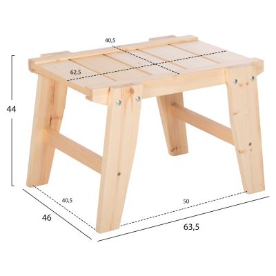 ПЛАЖНА МАСИЧКА SKOPEL HM6114.01 БОРОВО ДЪРВО В ЦВЯТ НАТУРАЛНО ДЪРВО 60x40x44Hcm.