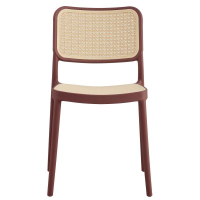 CHAIR POLYPROPYLENE MEKO HM5934.05 MAROON AND BEIGE 41x49x102Hcm.