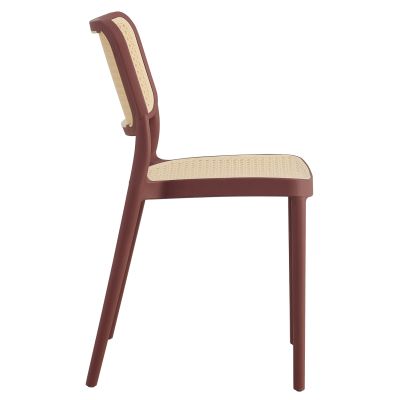 CHAIR POLYPROPYLENE MEKO HM5934.05 MAROON AND BEIGE 41x49x102Hcm.