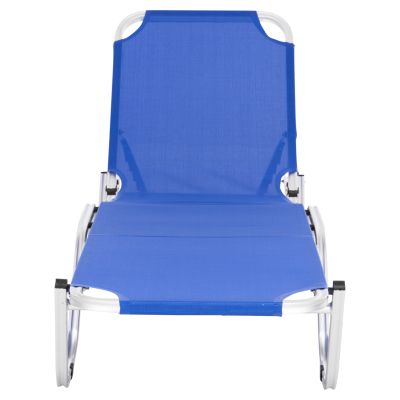 Professional Sunbed Aluminum HM5071.01 Blue 60x195x30 cm