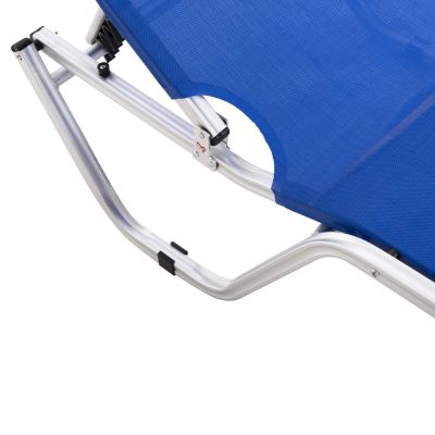 Professional Sunbed Aluminum HM5071.01 Blue 60x195x30 cm