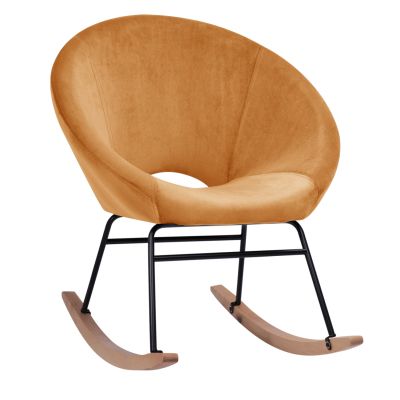 Rocker velvet armchair Paulina HM8399.09 in gold 76x86x76 cm.