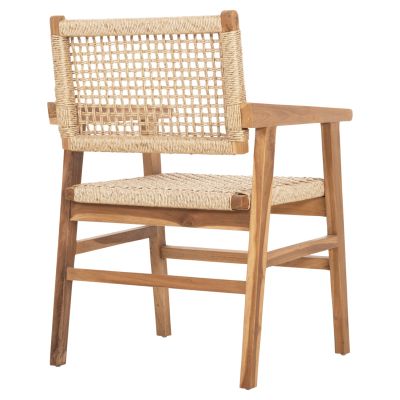 DINING ARMCHAIR BJORN HM9403.21 SOLID TEAK WOOD-ROPE 56x56x83Hcm.