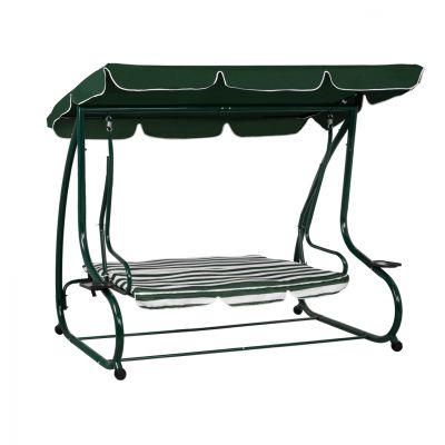 3 seater swing bed HM5050.01 Green/White 211x117x175 cm