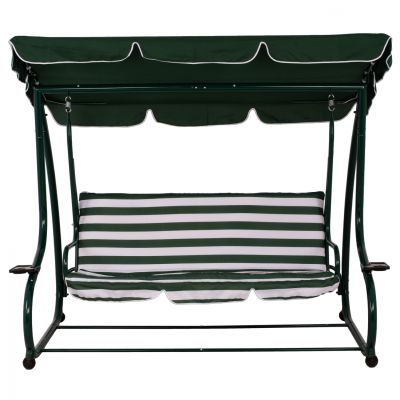 3 seater swing bed HM5050.01 Green/White 211x117x175 cm