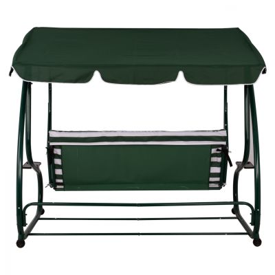 3 seater swing bed HM5050.01 Green/White 211x117x175 cm