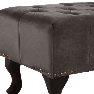 PPIANO STOOL T.CHESTERFIELD EMMA HM226.10 GREY VELVET-LEGS IN DARK BROWN 78x46x40Hcm.