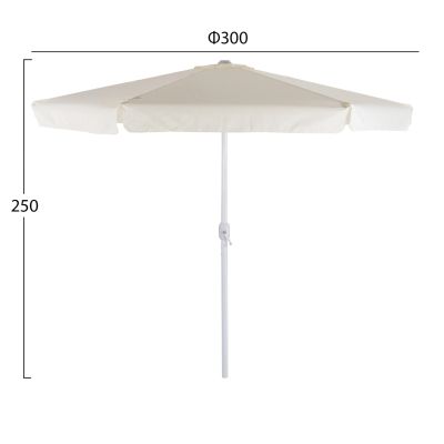 Umbrella D3,00x2,50Μ Aluminum beige color with side panel HM6003