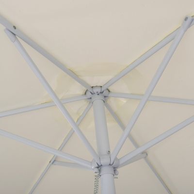 Umbrella D3,00x2,50Μ Aluminum beige color with side panel HM6003