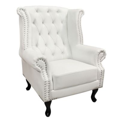 Armchair Chesterfield-type, Polina, HM0053.02, PU White 83x75x107 cm