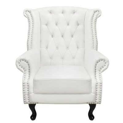 Armchair Chesterfield-type, Polina, HM0053.02, PU White 83x75x107 cm