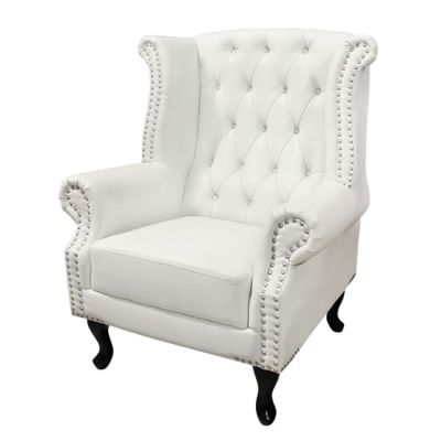 Armchair Chesterfield-type, Polina, HM0053.02, PU White 83x75x107 cm