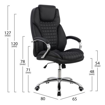 Мениджърски офис стол HM1097.01 Черен 65x80x127см