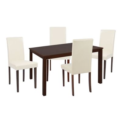 Set dining chair 5 pieces walnut table 120x75x74cm & chairs Selene HM10256