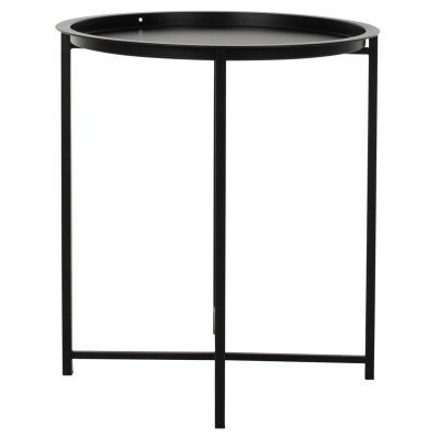 Table Foldable Metallic Black 45cm HM5287.01