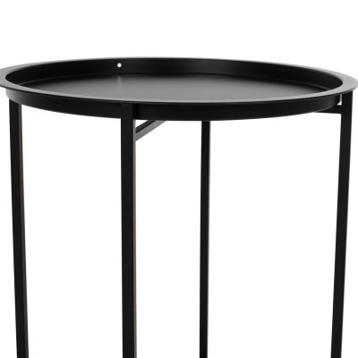 Table Foldable Metallic Black 45cm HM5287.01