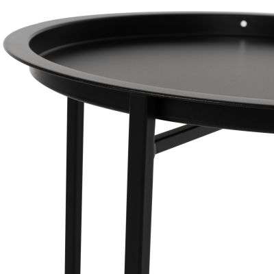 Table Foldable Metallic Black 45cm HM5287.01