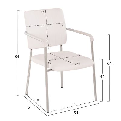 Conference chair with arms HM1070.02 White 56,5x59x85 cm