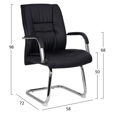 Conference chair HM1107.01 Black color 58x72x98cm