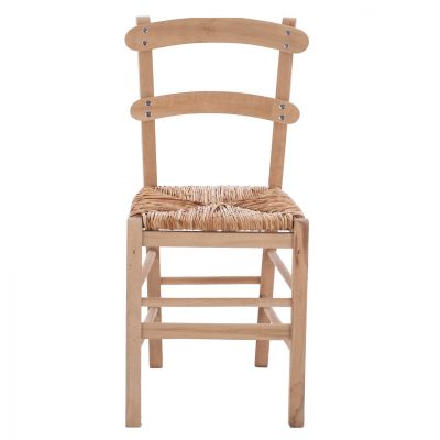 Traditional chair with straw Unpainted HM10370.02