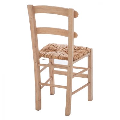 Traditional chair with straw Unpainted HM10370.02