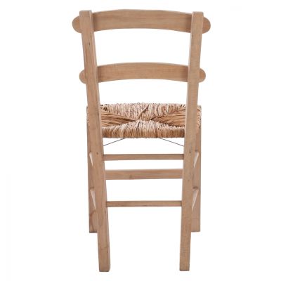 Traditional chair with straw Unpainted HM10370.02