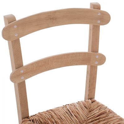 Traditional chair with straw Unpainted HM10370.02