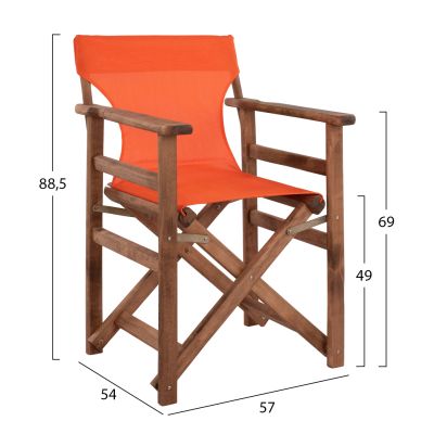 Режисьорски стол Limnos Walnut с надпис Orange HM10368.02