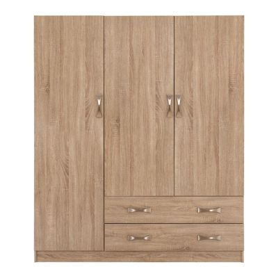 Wardrobe 3Door with 2Drawers HM384.02 Sonama 150x55x180cm