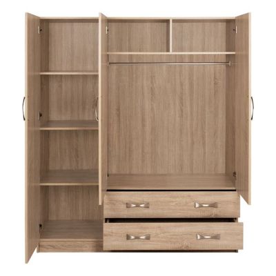 Wardrobe 3Door with 2Drawers HM384.02 Sonama 150x55x180cm