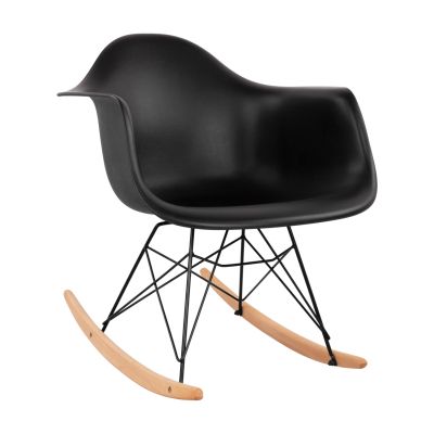 HM0035.12 Rocking Armchair with black seat-Black Frame, 61x71x64cm