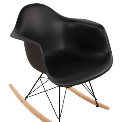 HM0035.12 Rocking Armchair with black seat-Black Frame, 61x71x64cm