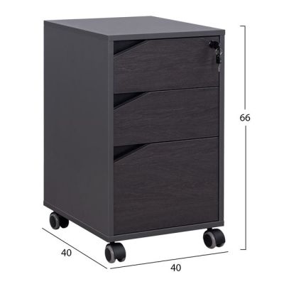 Professional Office Drawer with wheels Rosewood HM2108 40x40x66cm