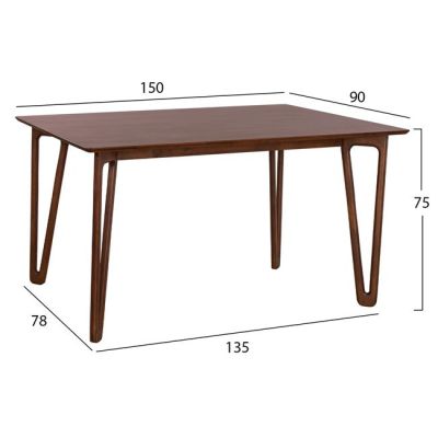 Dining Table Valdis HM8531 in Walnut Color 150x90x75cm