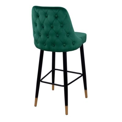 Bar Stool SERENITY HM8519.03 Velvet Cypress Green Color and metallic frame 51x57x110cm