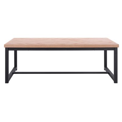 Coffee Table Chanelle in natural color with black legs 110x59x38 cm. HM8648