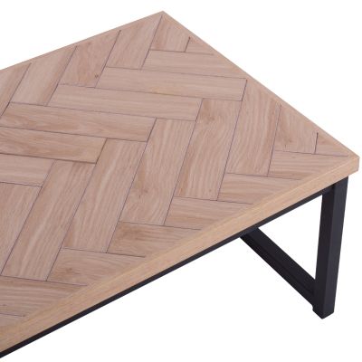 Coffee Table Chanelle in natural color with black legs 110x59x38 cm. HM8648